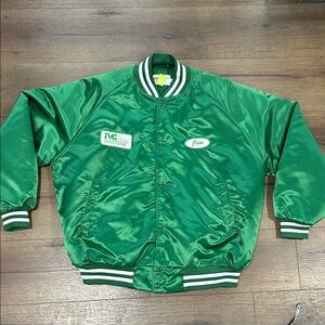 Sports Wear House Vintage Green Satin Bomber Jacket ! XXL